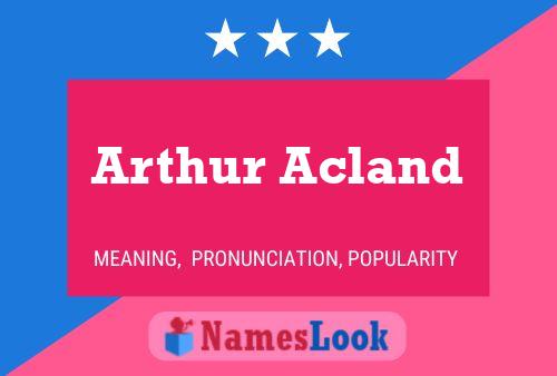 Arthur Acland பெயர் போஸ்டர்