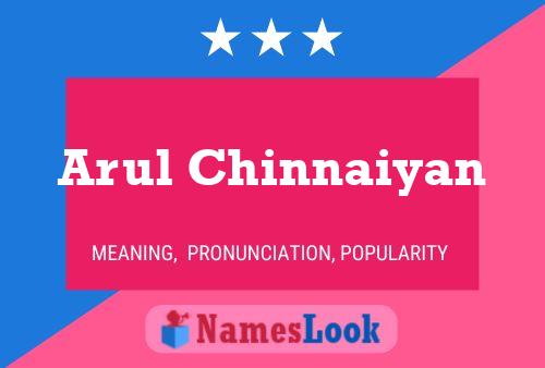 Arul Chinnaiyan பெயர் போஸ்டர்