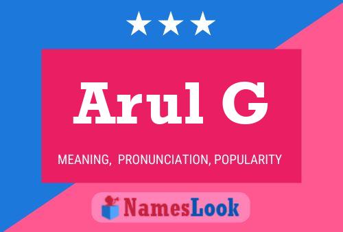 Arul G பெயர் போஸ்டர்