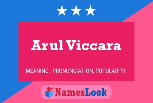 Arul Viccara பெயர் போஸ்டர்