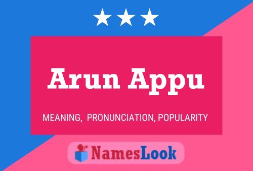 Arun Appu பெயர் போஸ்டர்