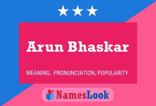 Arun Bhaskar பெயர் போஸ்டர்