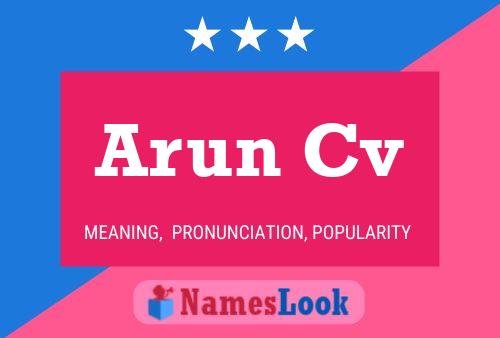 Arun Cv பெயர் போஸ்டர்