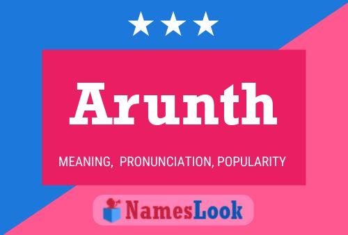 Arunth பெயர் போஸ்டர்