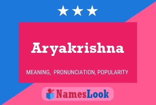 Aryakrishna பெயர் போஸ்டர்