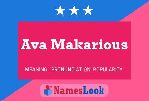 Ava Makarious பெயர் போஸ்டர்