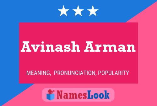 Avinash Arman பெயர் போஸ்டர்