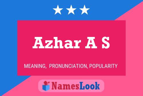 Azhar A S பெயர் போஸ்டர்