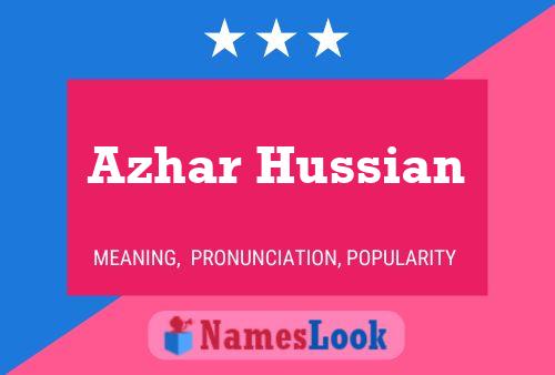 Azhar Hussian பெயர் போஸ்டர்