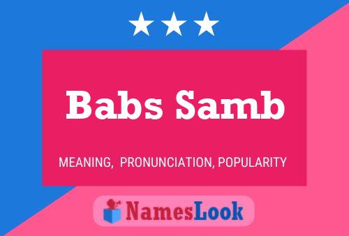 Babs Samb பெயர் போஸ்டர்