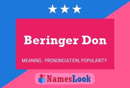 Beringer Don பெயர் போஸ்டர்