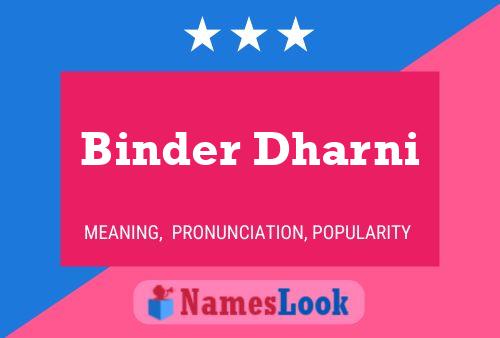 Binder Dharni பெயர் போஸ்டர்