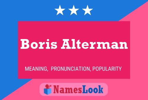 Boris Alterman பெயர் போஸ்டர்