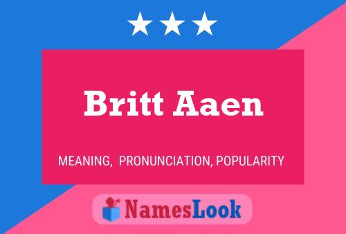 Britt Aaen பெயர் போஸ்டர்