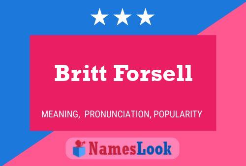 Britt Forsell பெயர் போஸ்டர்