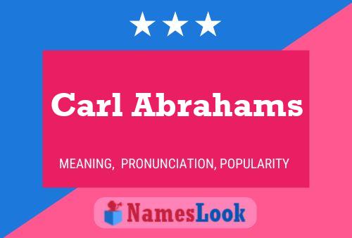 Carl Abrahams பெயர் போஸ்டர்