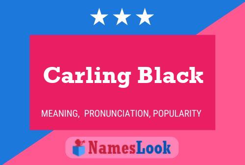 Carling Black பெயர் போஸ்டர்