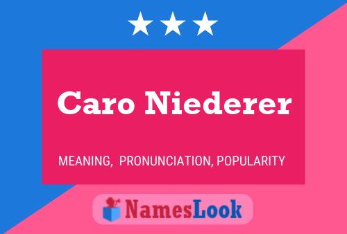 Caro Niederer பெயர் போஸ்டர்