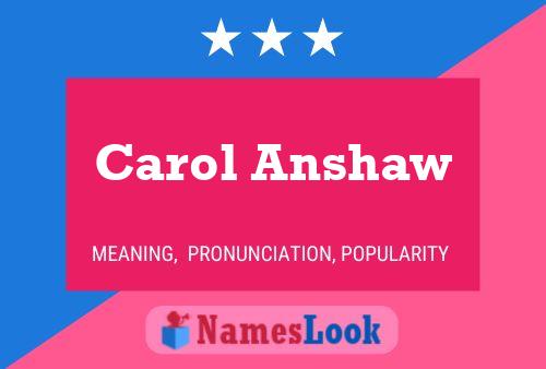 Carol Anshaw பெயர் போஸ்டர்