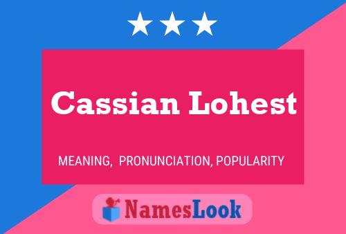 Cassian Lohest பெயர் போஸ்டர்