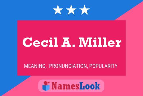 Cecil A. Miller பெயர் போஸ்டர்