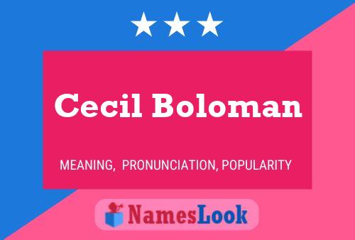 Cecil Boloman பெயர் போஸ்டர்