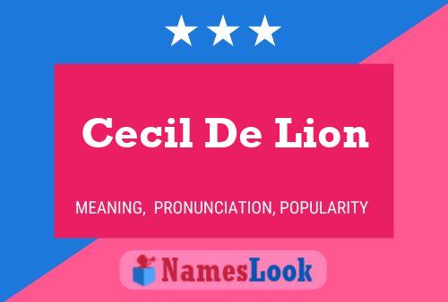 Cecil De Lion பெயர் போஸ்டர்