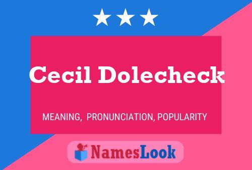 Cecil Dolecheck பெயர் போஸ்டர்