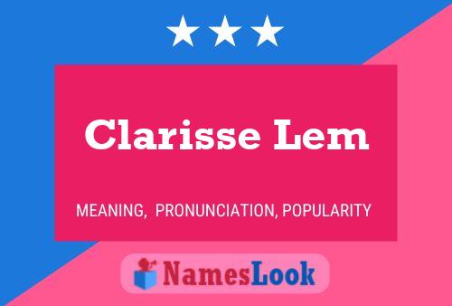 Clarisse Lem பெயர் போஸ்டர்