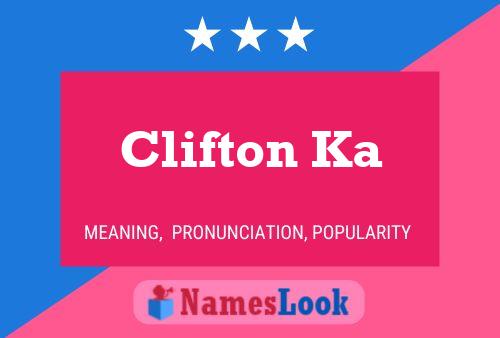 Clifton Ka பெயர் போஸ்டர்