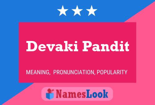 Devaki Pandit பெயர் போஸ்டர்