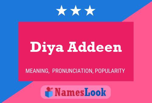 Diya Addeen பெயர் போஸ்டர்