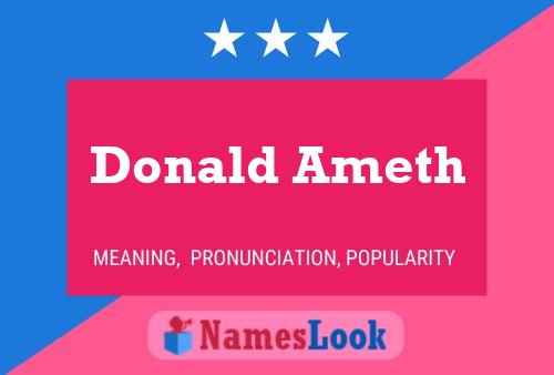 Donald Ameth பெயர் போஸ்டர்