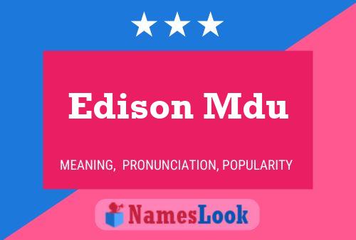 Edison Mdu பெயர் போஸ்டர்