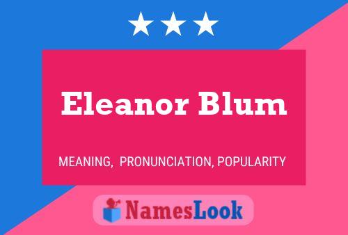 Eleanor Blum பெயர் போஸ்டர்