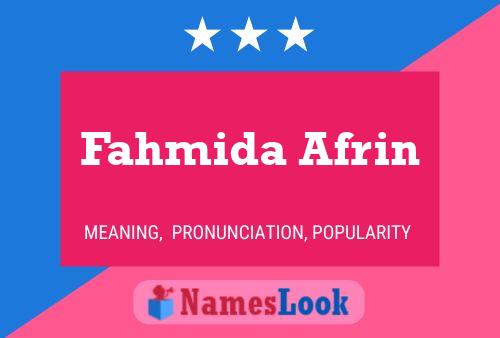 Fahmida Afrin பெயர் போஸ்டர்