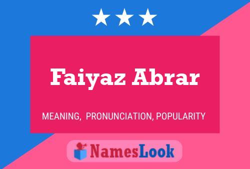 Faiyaz Abrar பெயர் போஸ்டர்