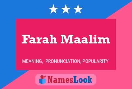 Farah Maalim பெயர் போஸ்டர்