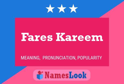 Fares Kareem பெயர் போஸ்டர்