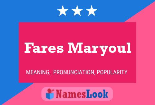 Fares Maryoul பெயர் போஸ்டர்