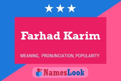 Farhad Karim பெயர் போஸ்டர்