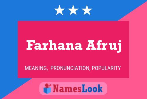 Farhana Afruj பெயர் போஸ்டர்