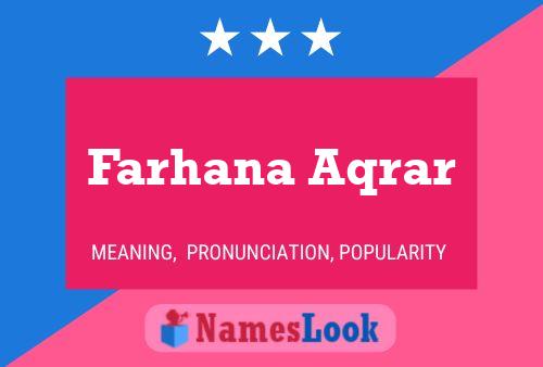 Farhana Aqrar பெயர் போஸ்டர்