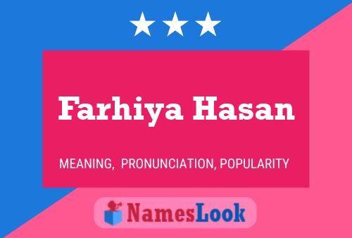 Farhiya Hasan பெயர் போஸ்டர்