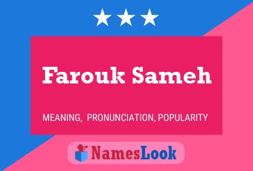 Farouk Sameh பெயர் போஸ்டர்