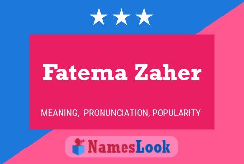 Fatema Zaher பெயர் போஸ்டர்