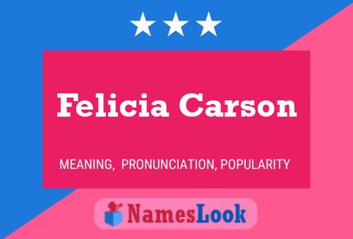 Felicia Carson பெயர் போஸ்டர்