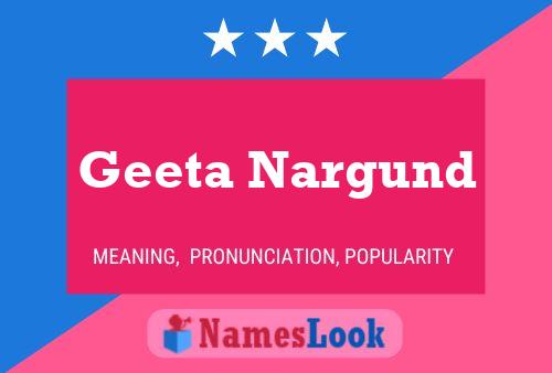 Geeta Nargund பெயர் போஸ்டர்