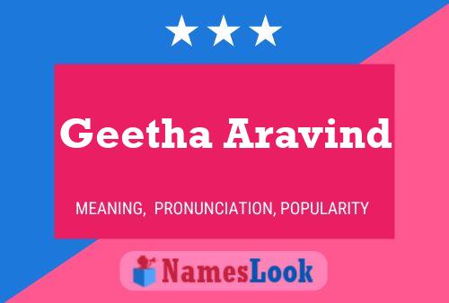 Geetha Aravind பெயர் போஸ்டர்