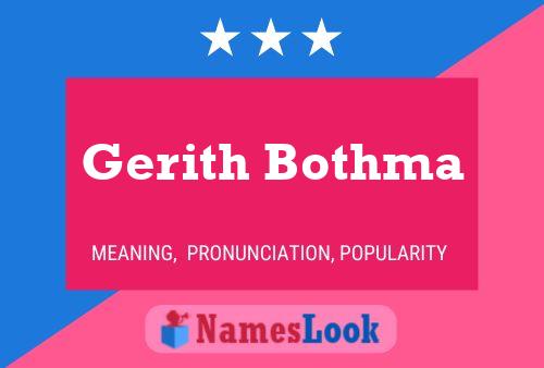 Gerith Bothma பெயர் போஸ்டர்